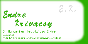 endre krivacsy business card